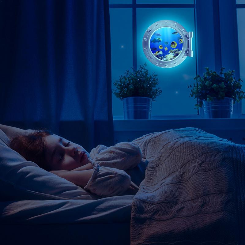 3D наклейки-иллюминаторы самоклеящиеся светящиеся Морская черепаха светящаяся наклейка на стену для дома спальни украшение для стиральной машины