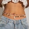 Fashionable Trendy Beach Vacation Style Sexy Rice Bead Waist Chain Set for Women, Beaded Shell Beach Body Chain