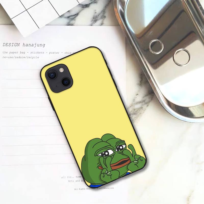 Чехол для телефона Sad Funny Frog Pepe Man Frog для iPhone 11 12 Mini 13 14 15 Pro XS Max X Plus SE XR Shell