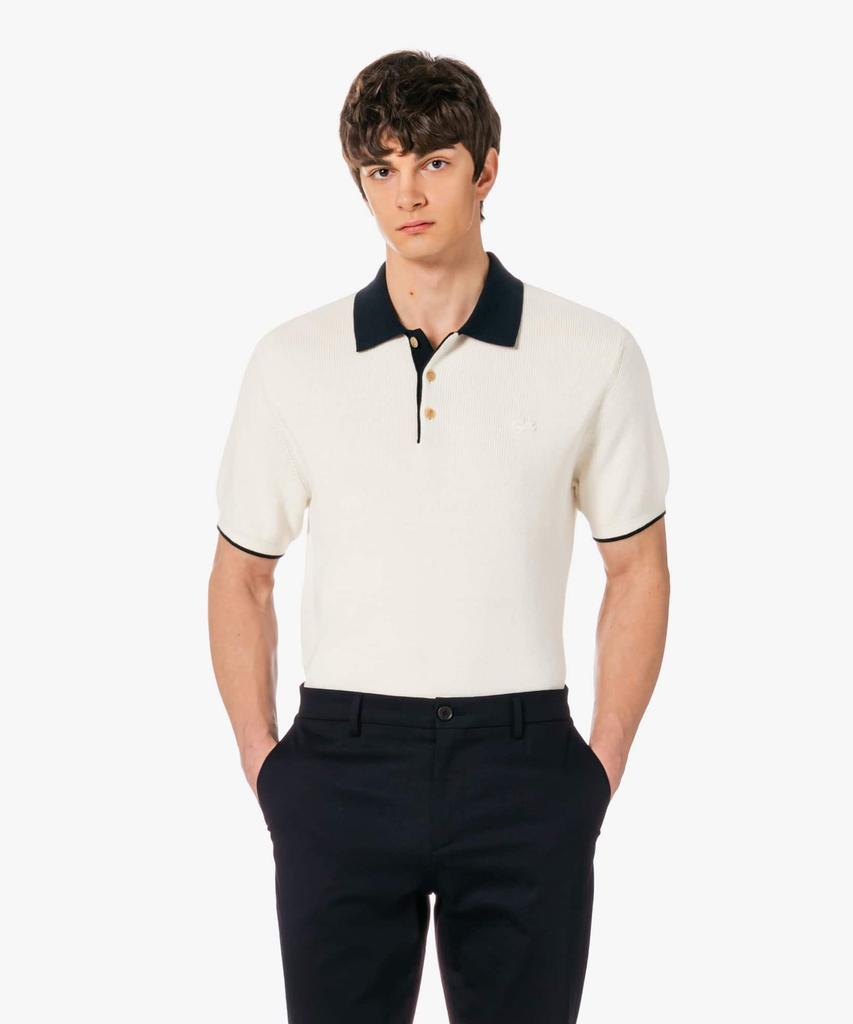 LACOSTE Мужской Свитер-поло с воротником в рубчик из пряденой пряжи с коротким рукавом Ph943E-56G Xfj