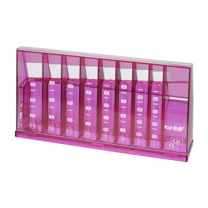 Tirelire - HMF - 4710-15 - Fuchsia - 24 x 12 x 5 cm - Compteuse de monnaie avec trieur