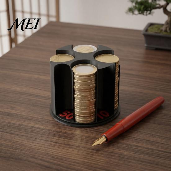 Coin Holder for Car 3D Printed Universal Holder, Large Capacity Car, Portable Cashier Change Organizer Rotating Organizer, Trucks Accessories, Sorter