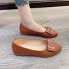 Туфли на плоской подошве для женщин в весенне-осеннем стиле с неглубоким вырезом, мягкой подошвой, заостренным носком, модные простые женские туфли