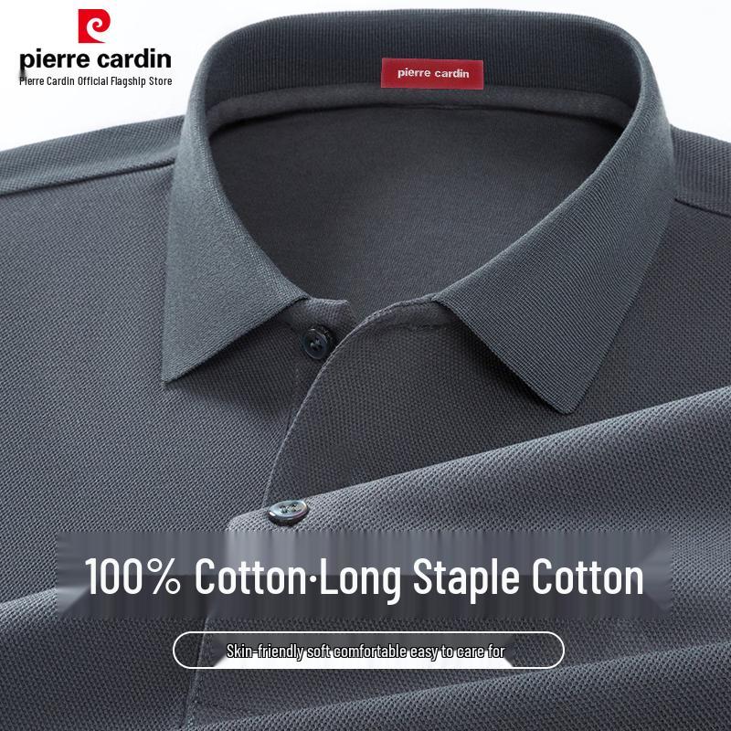 Pierre Cardin Мужская хлопковая футболка-поло с длинным рукавом 100%