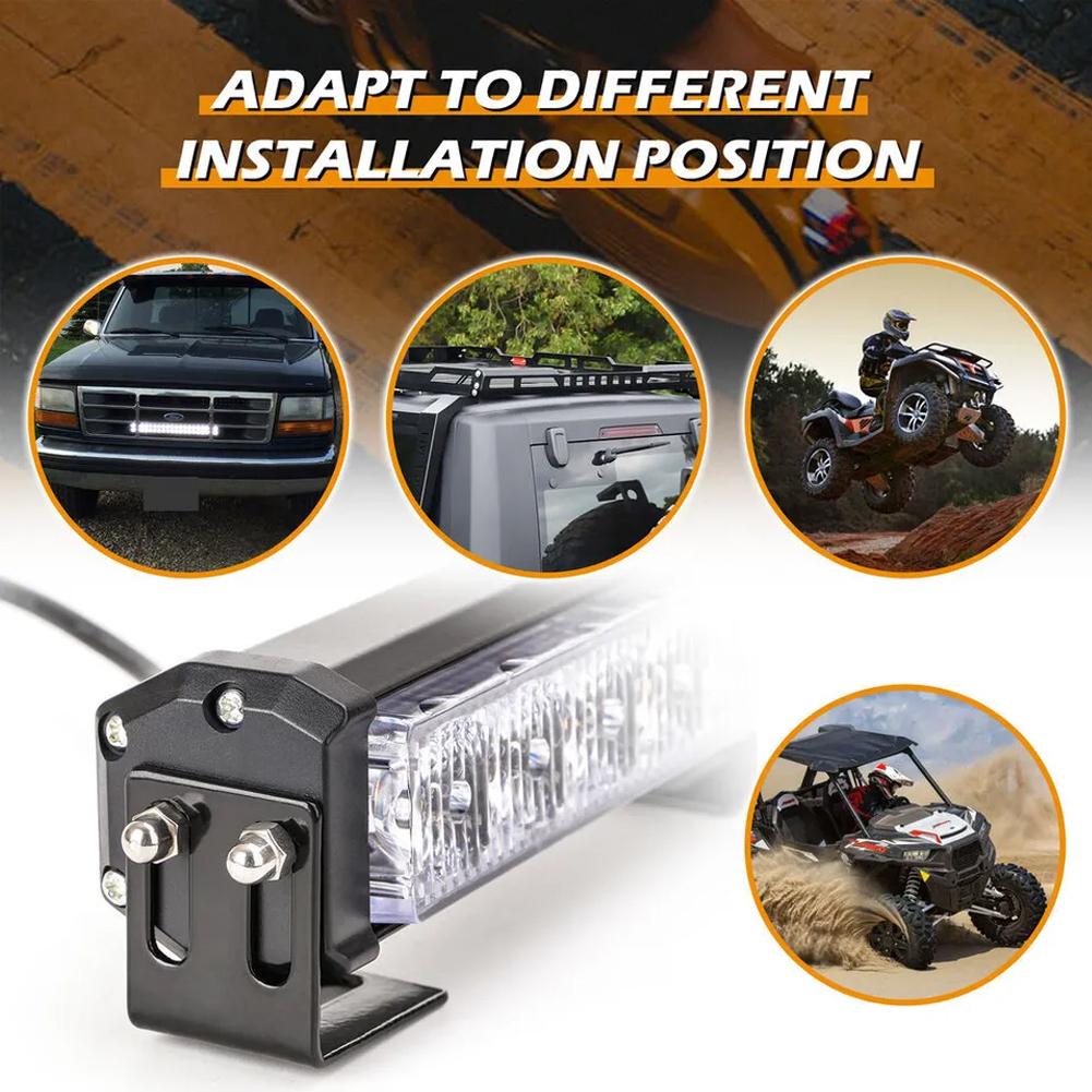 1X Truck LED Strobe Police Warning Light 6SMD Grille Flashing Side Light Bar Car Trailer Beacon Lamp Amber Traffic Light 12V 24V