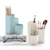 Подставка для ручек 3 отделения Шестиугольная Многофункциональное Ведро для хранения кистей для макияжа для рабочего стола Синий