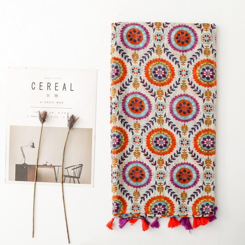 Luxury Bohemian Styles Women Scarf Summer Beach Shawl Cotton Linen Feeling Tassel Pashmina Muslim Hijab Wrap Viscose Turban