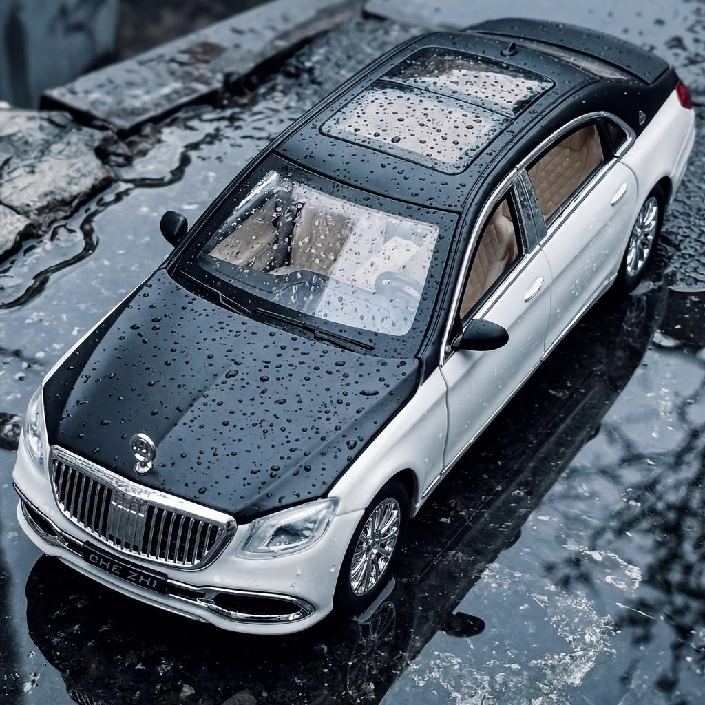 1:24 Mercedes Benz Maybach S600 Luxury Limousine Alloy Car Model Diecast Metal Toy Desktop Display Collectible Ornament Holiday