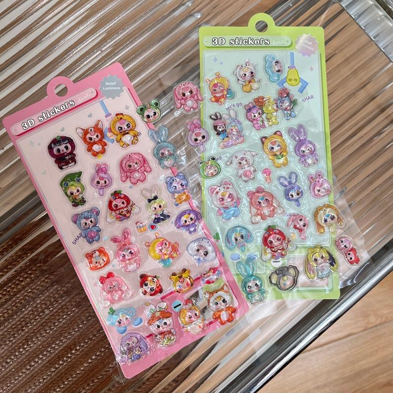 3D Solid Relief Jelly Stickers Strawberry Cake Candy Stickers For Diy Phone Case Scrapbook