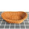 Storage Basket Food Grade Quick Drainage Oval Safe Curved Artificial Rattan Braided Food Basket Household Supplies