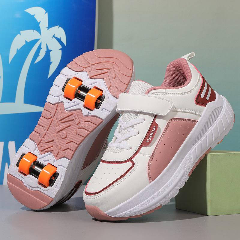 New Retractable Four-Wheel Roller Skates for Adults & Students - Double Wheel Flying Shoes for Men & Women