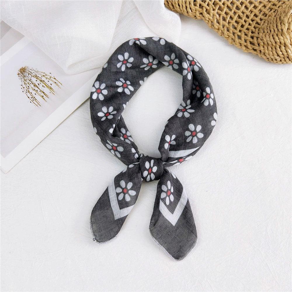 Маленький квадратный шарф из хлопка и льна, шелковый шарф, женский, весна и осень, новый стиль, художественный и универсальный, модный, темпераментный шарф-повязка на голову