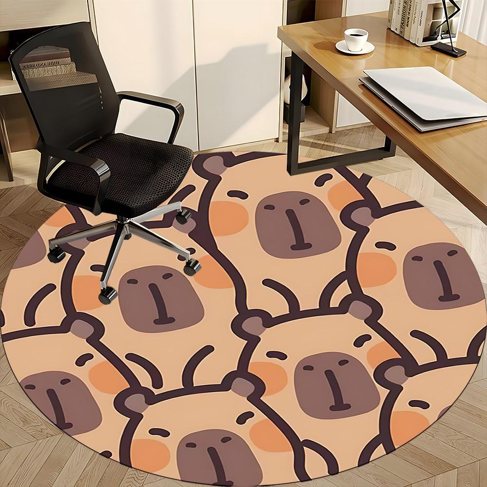 1PC Koala Pattern Office Round Area Rug, Mat Suitable ForOffice, Under Office Chairs Bedroom Living Room Home Decor, Room Deco