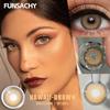 FUNSACHY 0~-8.00 Degree Color Contact Lenses for Eyes 2pcs Natural Black Brown Prescription Lens Myopia Eye Makeup Contacts Lens