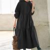 Сплошной цвет Толстовка Длинное платье Женская винтажная женская свободная длинная толстовка