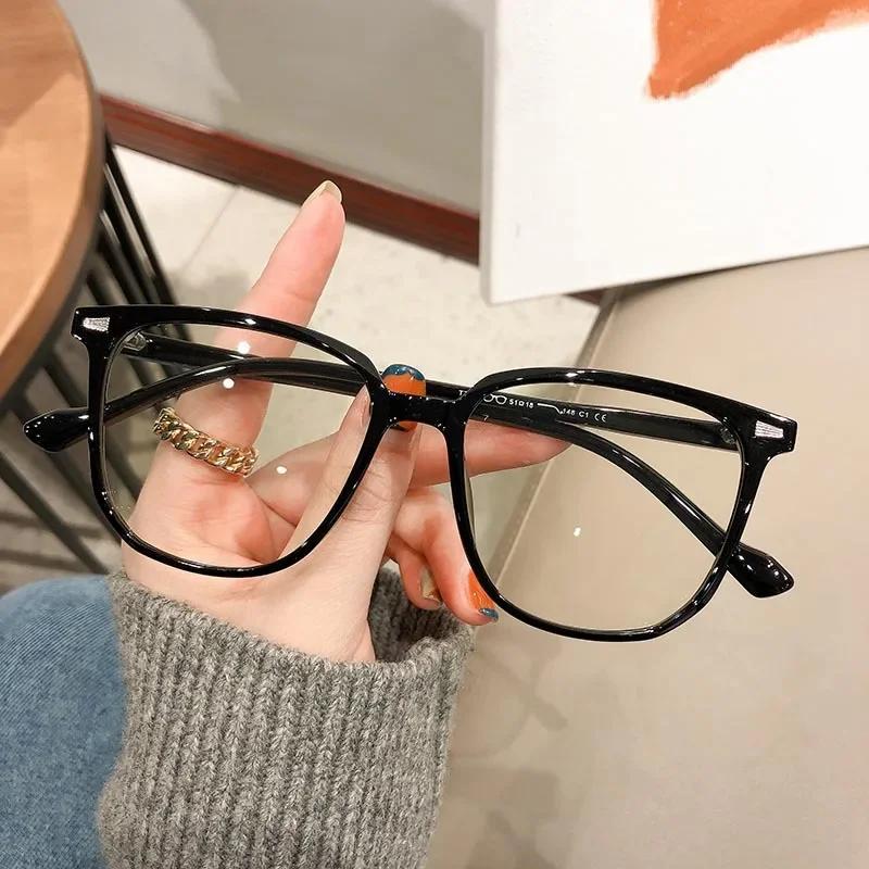 Large Frame Ultra Light Myopia Eyeglass Korean Trendy Square Near Sight Glasses Anti Blue Light Computer Eyewear