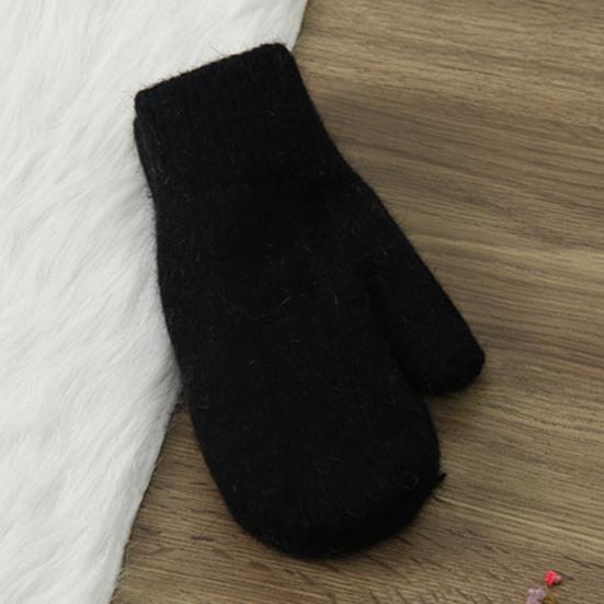 1 пара женских варежек, двухслойные, милые, эластичные, мягкие, утолщенные, холодостойкие, однотонные, осенне-зимние, перчатки для девочек для катания