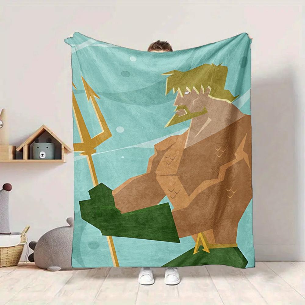 1pc Trident, Aquaman Blanket Polyester Fiber, All Season Comfort for Sofa, Bed, Office, Car, Camping Ideal Home Decor & Gift, Office Comfort