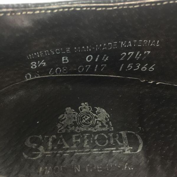 Винтажные мужские кожаные деловые туфли STAFFORD с длинным мысом, коричневые, размер 8.5B 25.0-26.0, 80-е годы(ИСПОЛЬЗОВАЛ)