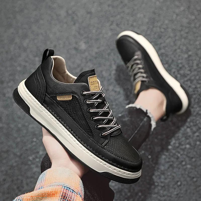 Fashion Luxury Casual Shoes Outdoor Men's Sneakers Tenis Masculino Skateboard Men Shoes Brand Genuine Leather Suede Flats Men 2024