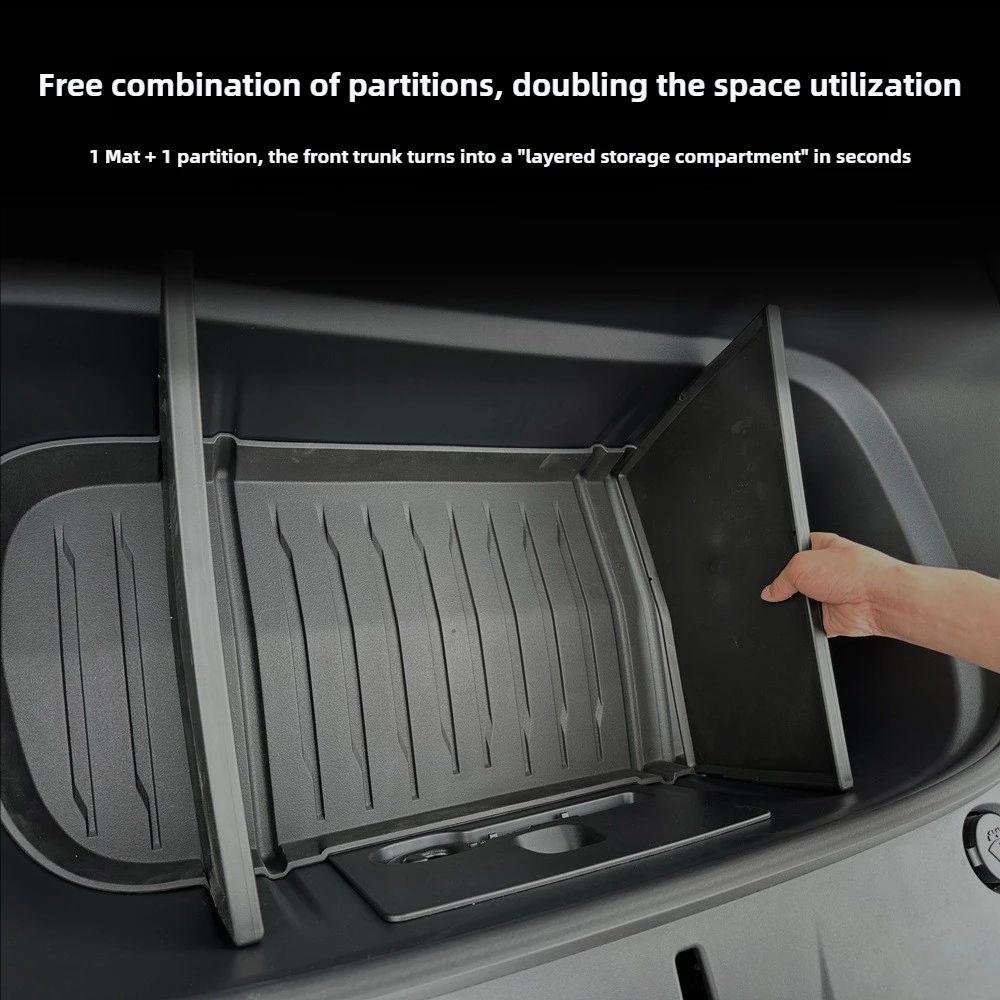 for Tesla New Model Y Juniper 2025 Launch 2026 Front Trunk Mat Partition Board TPE Frunk Protector Cushion Organizer Storage Box