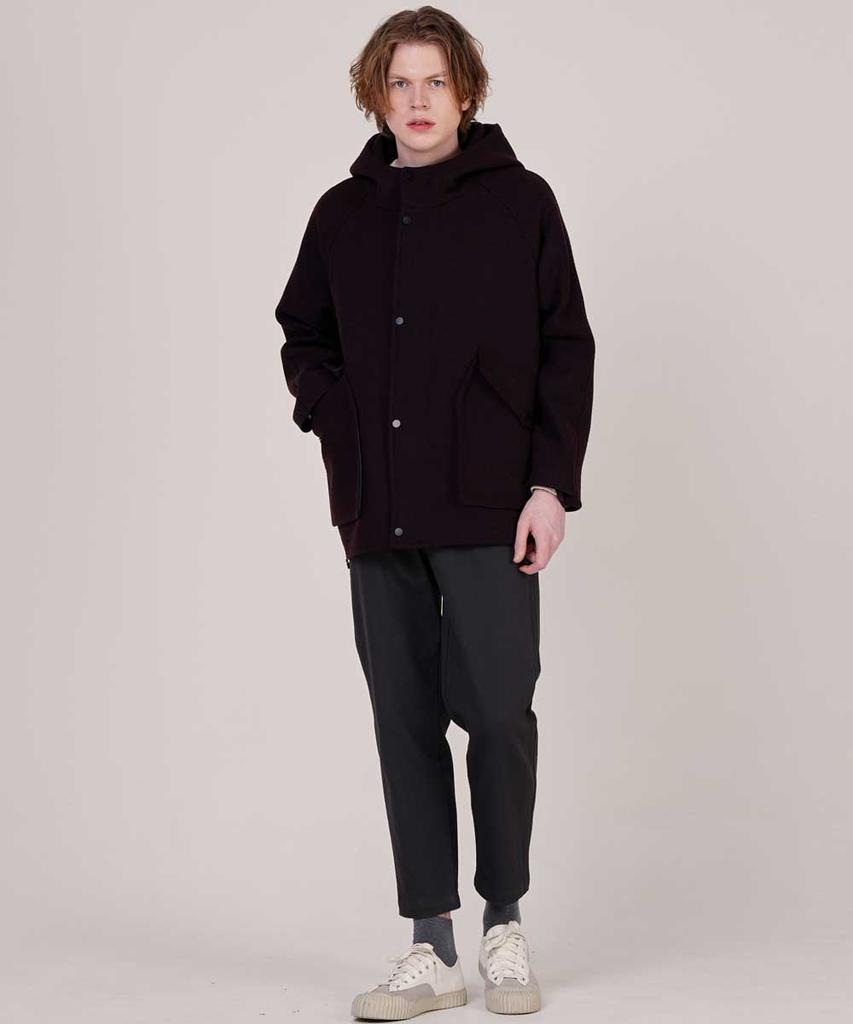 Customus Big Hood Pocket Raglan Wool Hooded Zip-Up Jumper Cxs24Wwjpa05 Bur