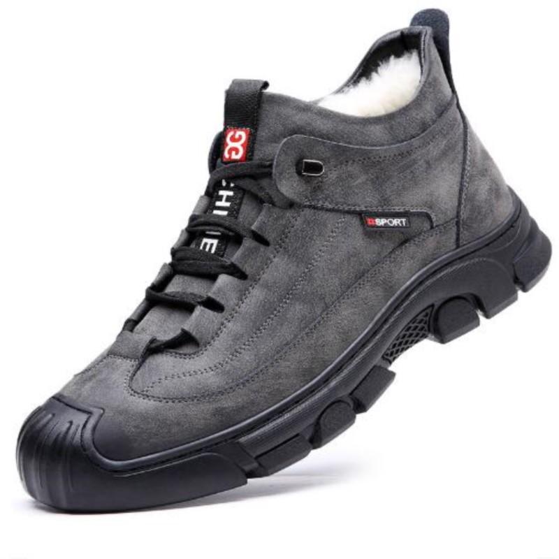 Зимние хлопковые ботинки мужские высокие мужские толстые теплые шерстяные ботинки северо-восточного хлопка нескользящие зимние ботинки на толстой подошве D543