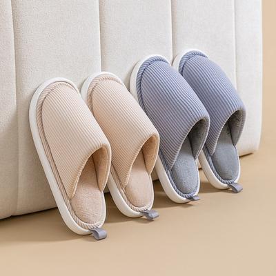 Японские хлопковые тапочки женские осенне-зимние послеродовые плюшевые парные домашние комнатные напольные с мягкой подошвой теплые нескользящие хлопковые мопы мужские