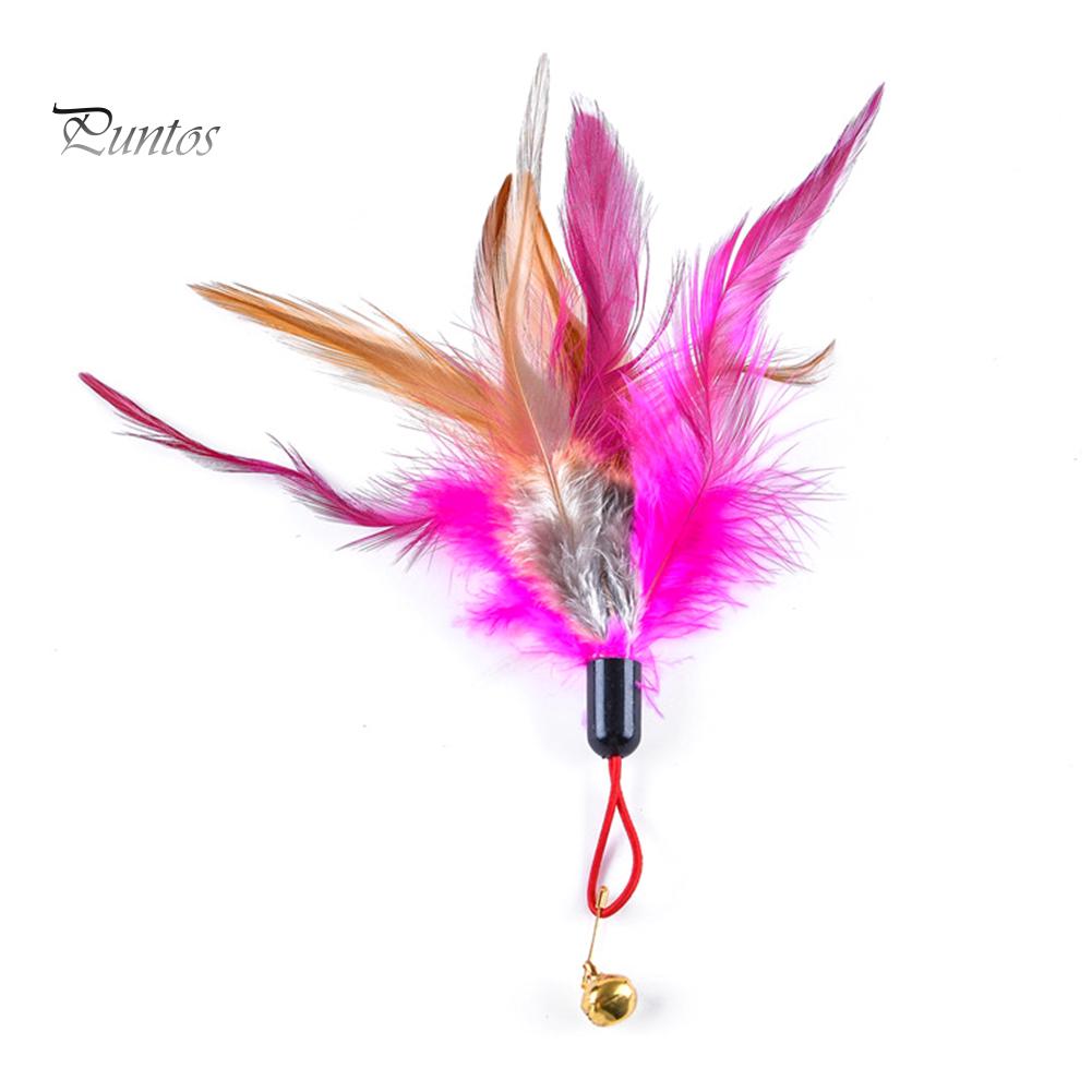 Puntos Pet Cat перо колокольчик игровая палочка дразнилка замена головы чесалка интерактивная игрушка