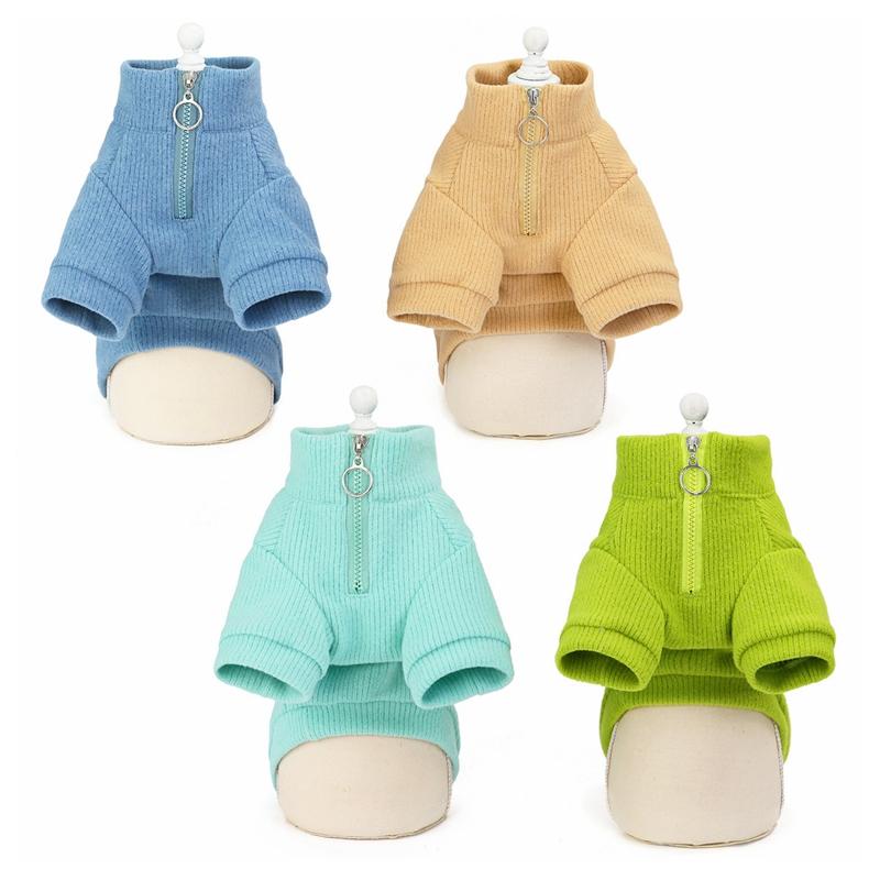 Dog Warm Costume Clothes Winter Pet Knit Jumper Dog Overall Outfit Turtleneck Sweater Knitwear Clothing Pet Dog Sweater Clothes