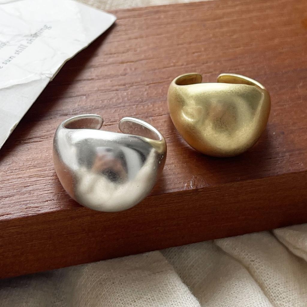 Xiaomi 925 Sterling Silver Rings For Women Geometric Fine Jewelry Finger Adjustable Simple Gold Ball Ring For Party Birthday Gift