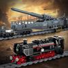 1691 шт. Технический городской винтажный поезд, пушка, строительные блоки, гоночный автомобиль, военные кирпичи, модель трека, игрушка для детей и взрослых для подарков
