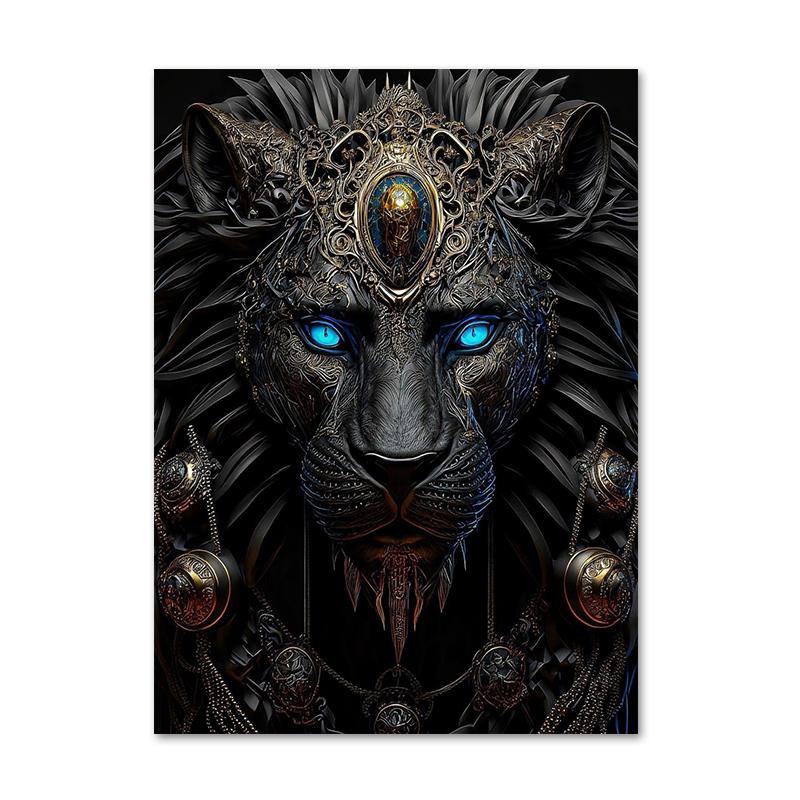 Фэнтезийные постеры и принты со львом, современные статуи животных, холст, живопись, настенные художественные фотографии для гостиной, украшения дома