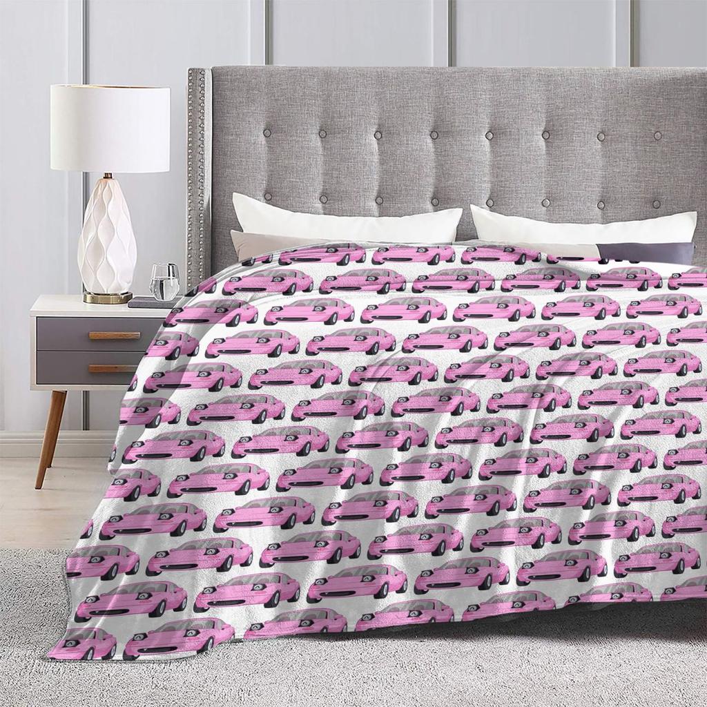 Cute Miata Face Blankets Soft Warm Flannel Throw Blanket Plush for Bed Living room Picnic Travel Home Couch