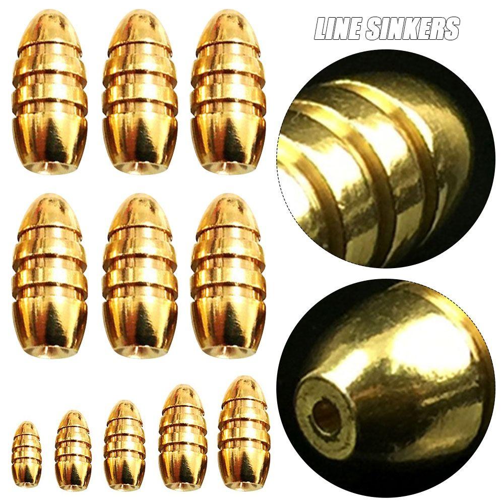 10 шт./лот Разрезные грузила Дополнительный вес Соединитель для крючка Медь Рыболовный свинец Падающий Латунный груз
