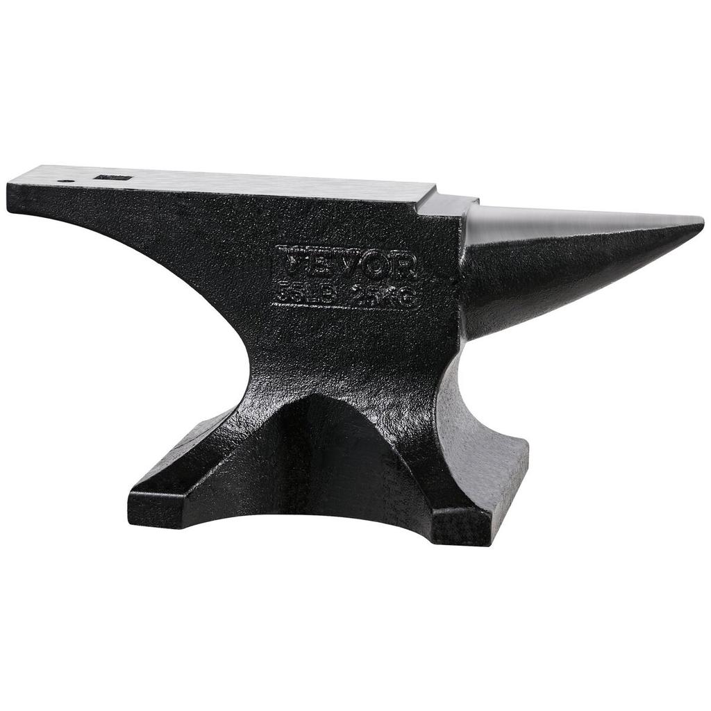 Single Horn Anvil 55lbs Cast Steel Anvil Round Horn Anvil for Blacksmiths