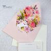 3D вылетающая поздравительная открытка с несколькими красочными цветочными декорами, поздравительная открытка с конвертом, акварельная живопись, рождественский, новогодний подарок