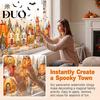 Waterproof Holiday Window Film Halloween Clings, Pumpkins Skeletons Ghosts And Bats Print Decorative Indoor Outdoor Glass Ornaments