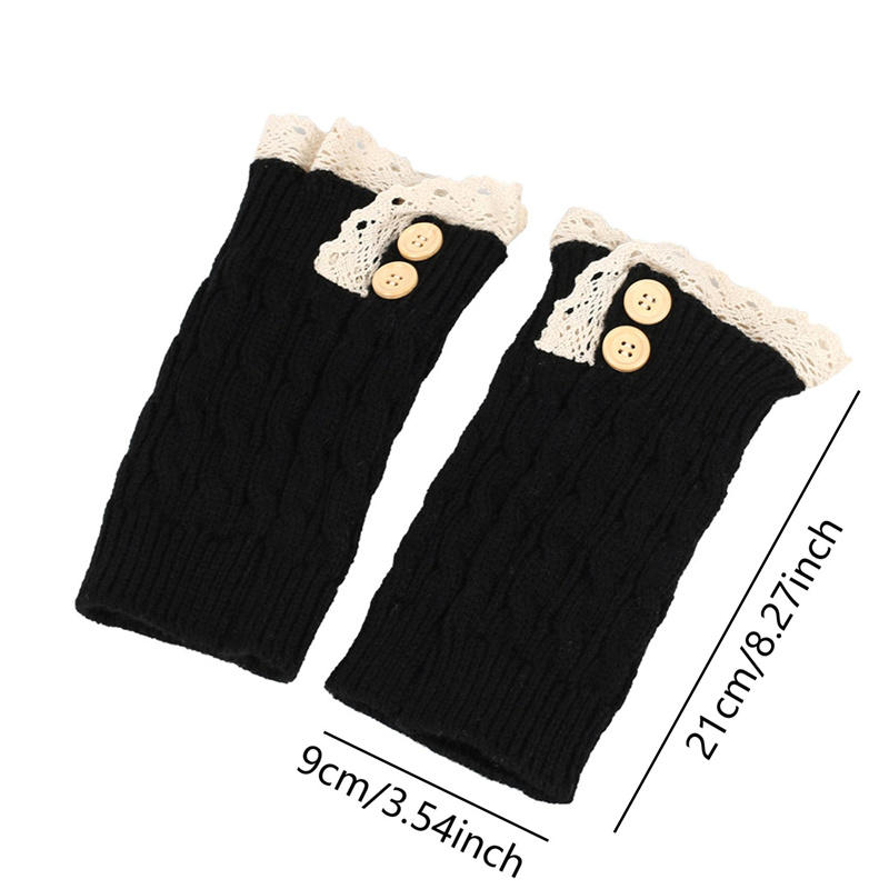Женские вязаные эластичные манжеты для сапог, зимние теплые короткие гетры, вязаные крючком носки для сапог