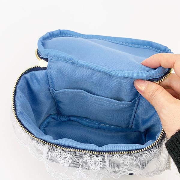 Moomin Lace and Velour 2way Vanity Bag (Navy) Little My MOOMIN