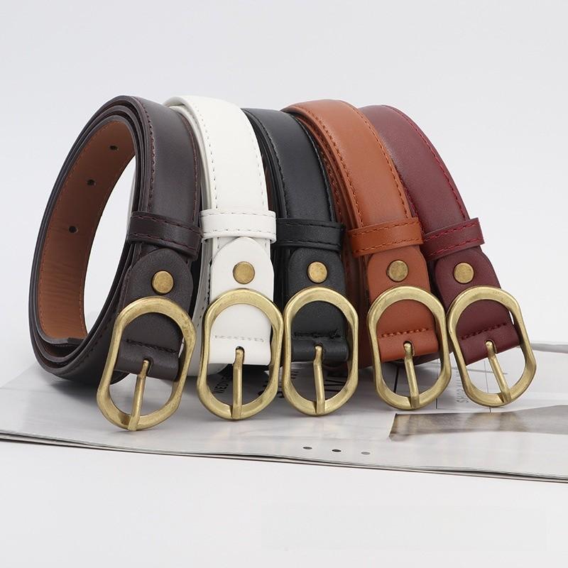 Womens Simple Spring Belt With Alloy Buckle For Everyday Jeans Skirts And