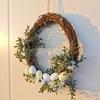 1 шт. Цветочный пасхальный венок, искусственный венок, идеально подходит для весенних домашних праздников, настенный декор для двери, пасхальное яйцо, венок для стены