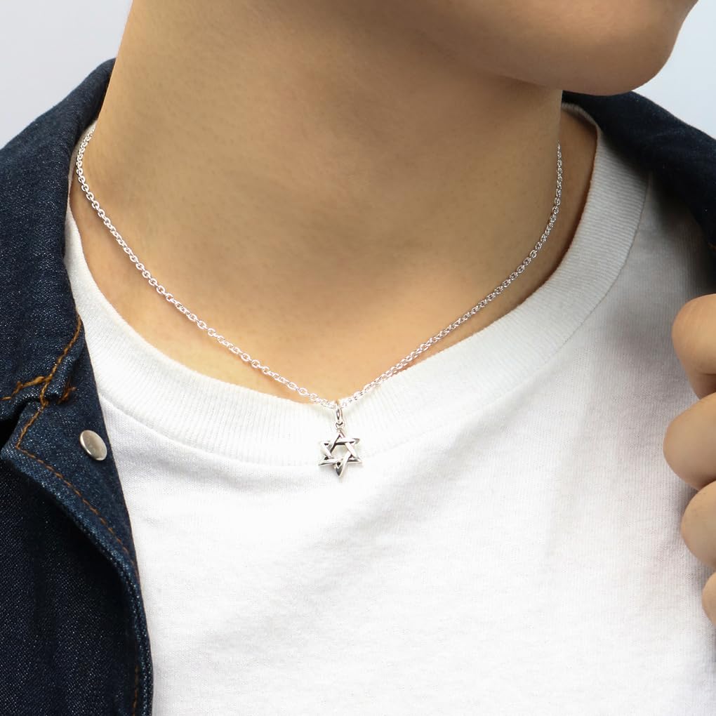 [Синдзюку Гин но Кура] Гексаграмма Гексаграмма Звезда Стерлинговое серебро 925 Подвеска Топ, Звезда Давида, Еврейский стиль, Простой