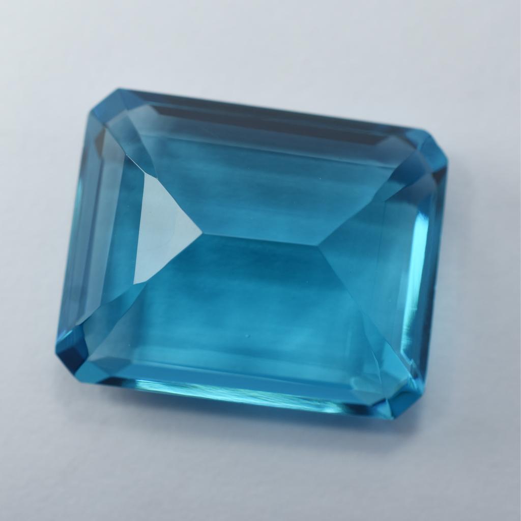 Lab-Created Teal Sapphire 39.58 Ct CERTIFIED Emerald Cut Blue Loose Gemstone S-98795498
