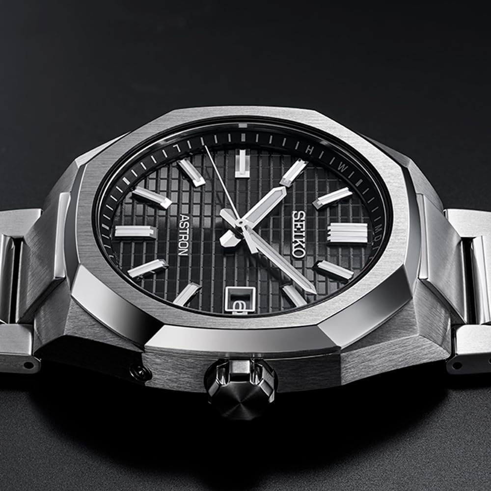Seiko Astron NEXTER 3-я коллекция Титановые Солнечные Радиоуправляемые Часы, Черный, Серебристый, SBXY063, Мужские, Легкие