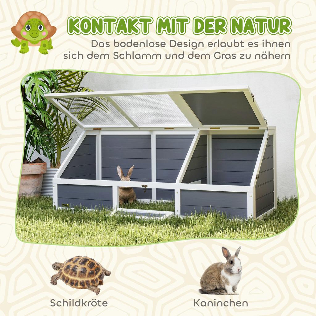 Tortoise Box, Outdoor Tortoise Enclosure, Bottomless Design, Easy to Open, Tortoise House, Light Grey