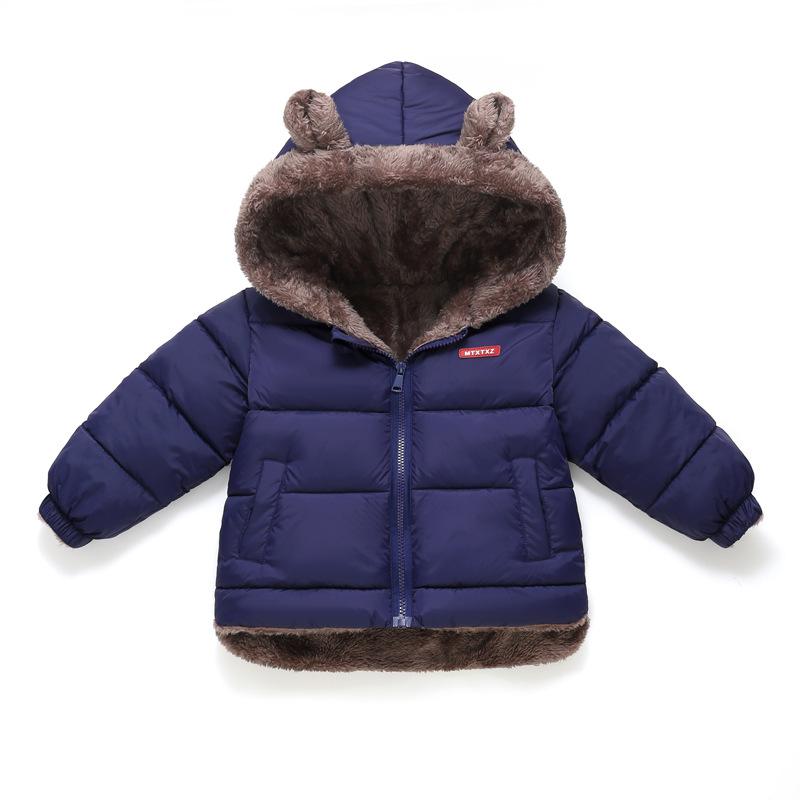 Осенне-зимняя детская куртка из хлопка для мальчиков и девочек маленького и среднего размера, теплая куртка из хлопка с бархатом