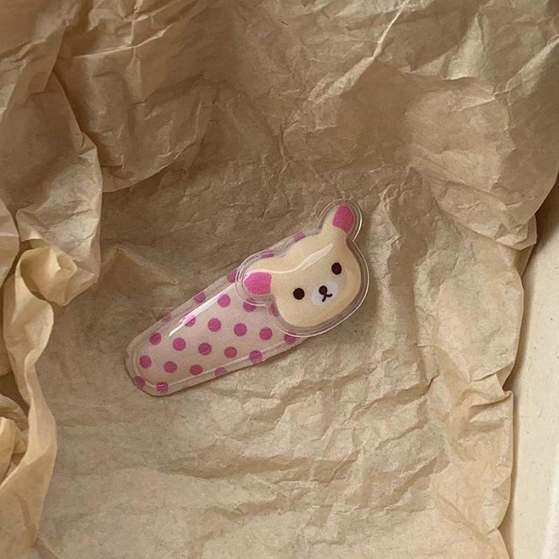 2 шт. Кавайные заколки для челки и боковых прядей Rilakkuma, мультяшные милые заколки для волос в горошек, сладкие универсальные заколки для волос, украшение для волос, подарок на день рождения