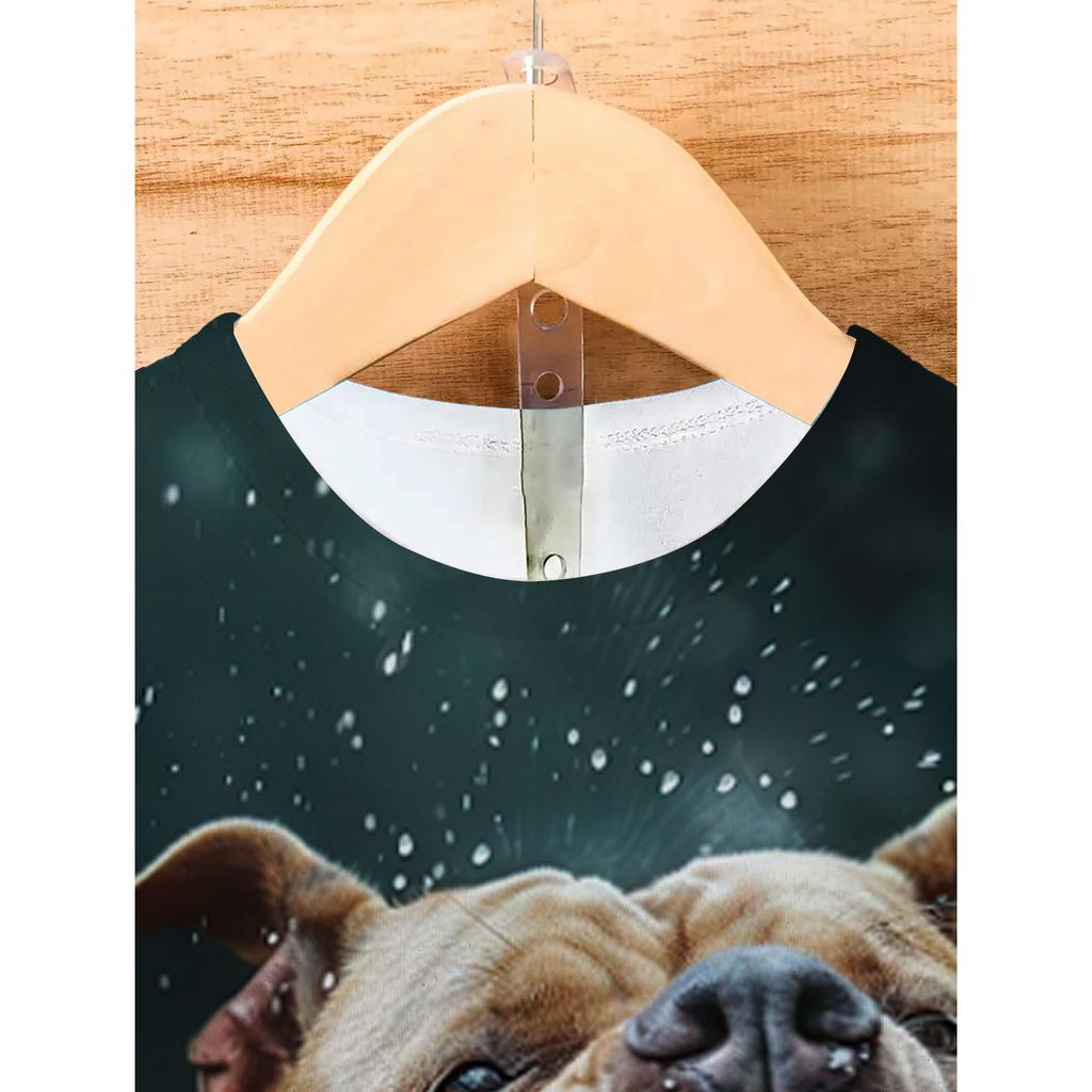 Men's T-shirt 3D Printing Dog Pattern Top Fun T-shirt Fashion Casual Men's Street Wear Oversized Men's Clothing