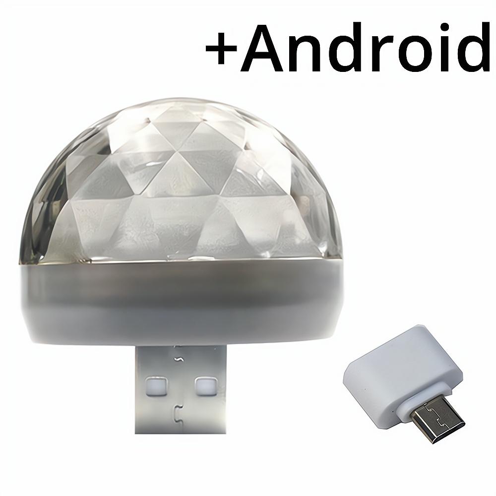 Автомобильный USB Ambient Light DJ RGB Mini Красочный музыкальный звуковой свет USB-C Интерфейс Apple Интерфейс Праздничная вечеринка Караоке